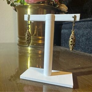 Gold Filigree Drop Earrings